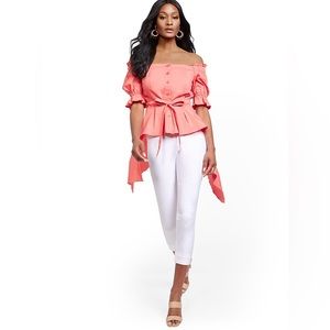 New York & Co Hi-lo off the shoulder top